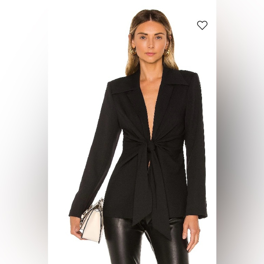 L'Academie Tilly Black Tie-Front Blazer